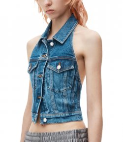 Strech Denim Halter Top