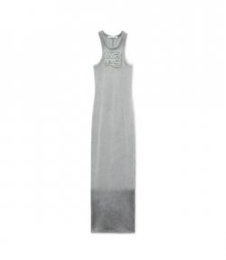 Distressed Edge Maxi Grey Dress