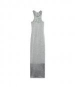 Distressed Edge Maxi Grey Dress