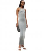 Distressed Edge Maxi Grey Dress