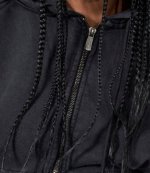 Corset Zip Black Hoodie