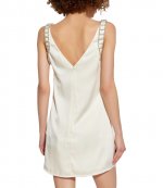 Cream Satin Diamante Bralette Mini Dress