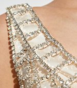 Cream Satin Diamante Bralette Mini Dress