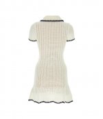 Cream Croshet Collared Mini Dress