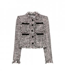 Black Fringed Boucle Jacket