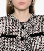 Black Fringed Boucle Jacket