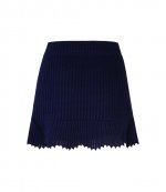 Navy Crochet Contrast Trim Mini Skirt