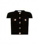 Black Jewel Button Knit Top