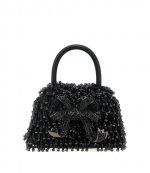 Black Crystal Embrodery Micro Bag