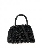 Black Crystal Embrodery Micro Bag