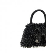 Black Crystal Embrodery Micro Bag