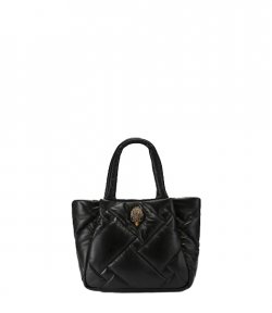 Kensington M Shoper Puff Black Leather Tote