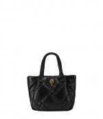 Kensington M Shoper Puff Black Leather Tote