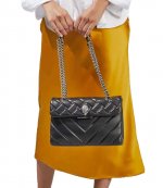 Leather Kensington X Bag Silver Black Shoulderbag