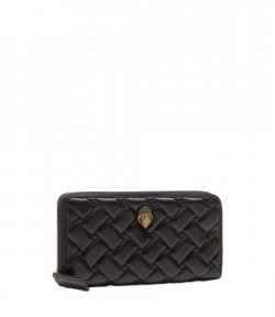 K Zip Aroud Eagle Black Leather Wallet