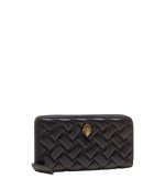 K Zip Aroud Eagle Black Leather Wallet