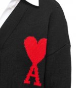Red Ami De Coeur Black Merino Wool Cardigan