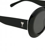 Rounded Ami De Coeur Black Sunglasses