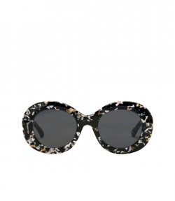 Rounded Ami De Coeur Black/White Sunglasses
