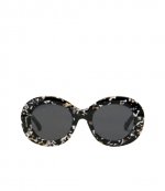 Rounded Ami De Coeur Black/White Sunglasses