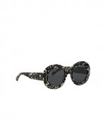 Rounded Ami De Coeur Black/White Sunglasses