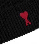 Red Ami De Couer Black Merino Wool Beannie