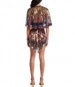 Haut Top Short Sleeves Navy Gold Bronze