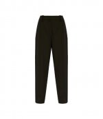 Light Twill Suiting Relaxed Pleated Black Pants