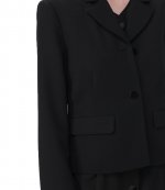 Light Twill Suiting Fitted Black Blazer