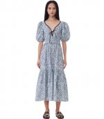 Printed Cotton Long Smock Dress