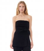 Viscose Stretch Crepe Black Top