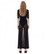 Black Pointelle Knit Short Sleeve