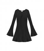 Solid Satin Mini Black Dress