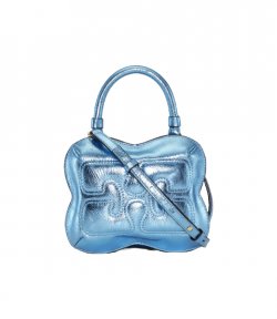 Butterfly Blue Curacao Metallic Small Crossbody Bag