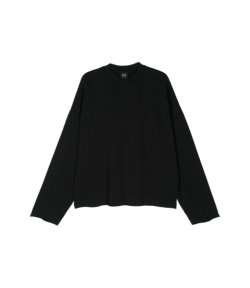 Crewneck Wide Raw Edge New Diagonal Black Stone+Darkened Blk Sweter
