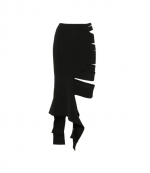 Cut Out Black Knitted Skirt