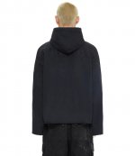 Hoodie Wide Raw Edge New Stiff Blacl Stone+Darkened Blk