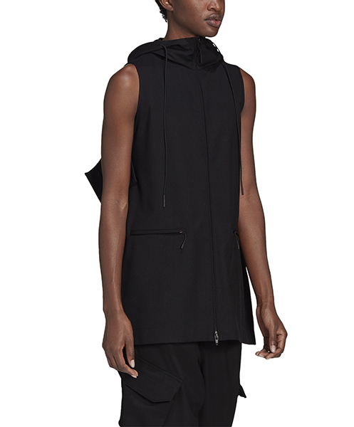 Black Stretch Hooded Vest