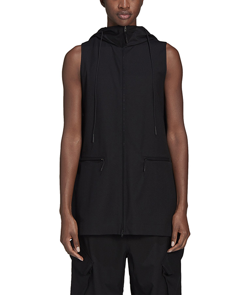 Black Stretch Hooded Vest