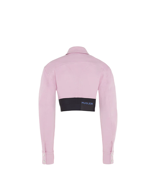 Cropped Pink Denim Jacket