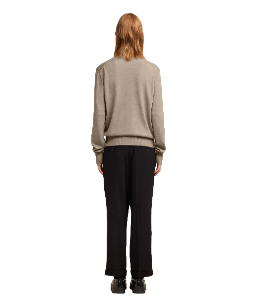 Red Ami De Coeur Beige Classic Merino Sweater