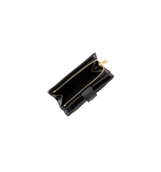 Scarlett Black Leather Sm Tab Pocket Wallet