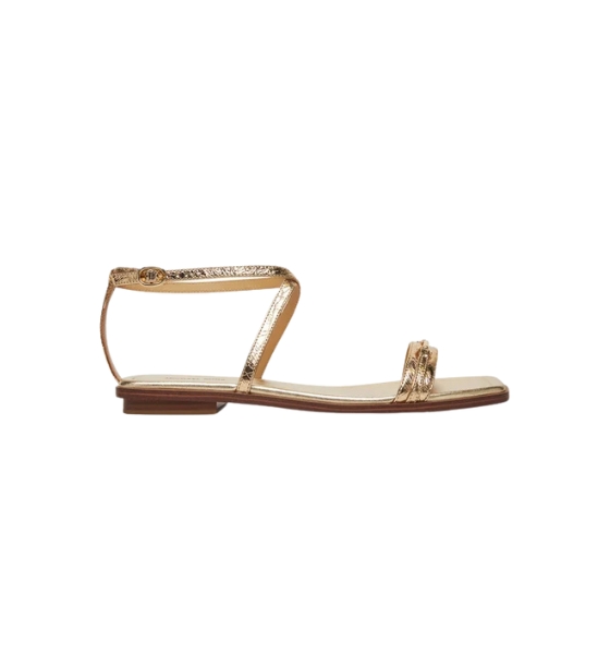 Lena Pale Gold Flat Sandal