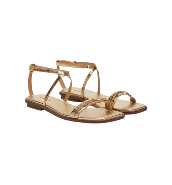 Lena Pale Gold Flat Sandal
