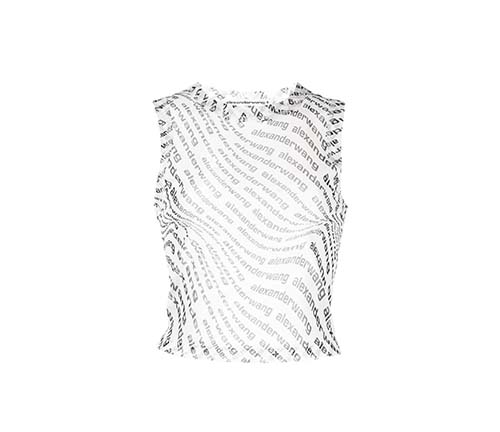 Cropped White Black Tank Top