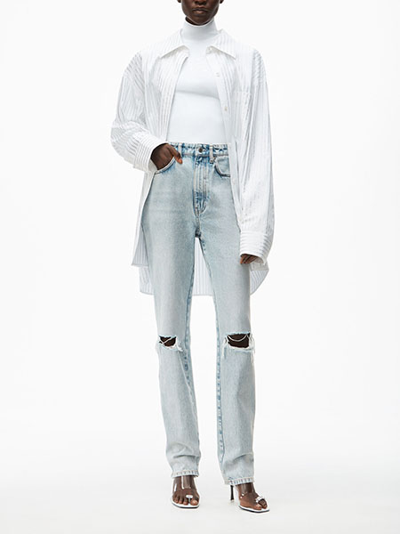 Pebble Bleach Denim Pants