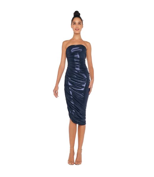 Strapless Diana True Navy Dress To Knee