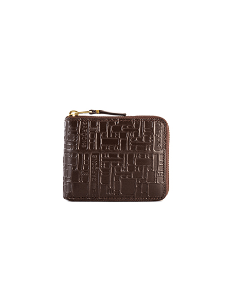 Brown Embossed Logotype Wallet