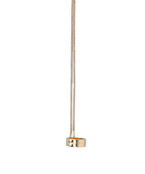 Logo Ring Pendant Necklace Gold