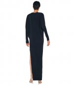 Dolman Wrap Black Gown W Side Slit
